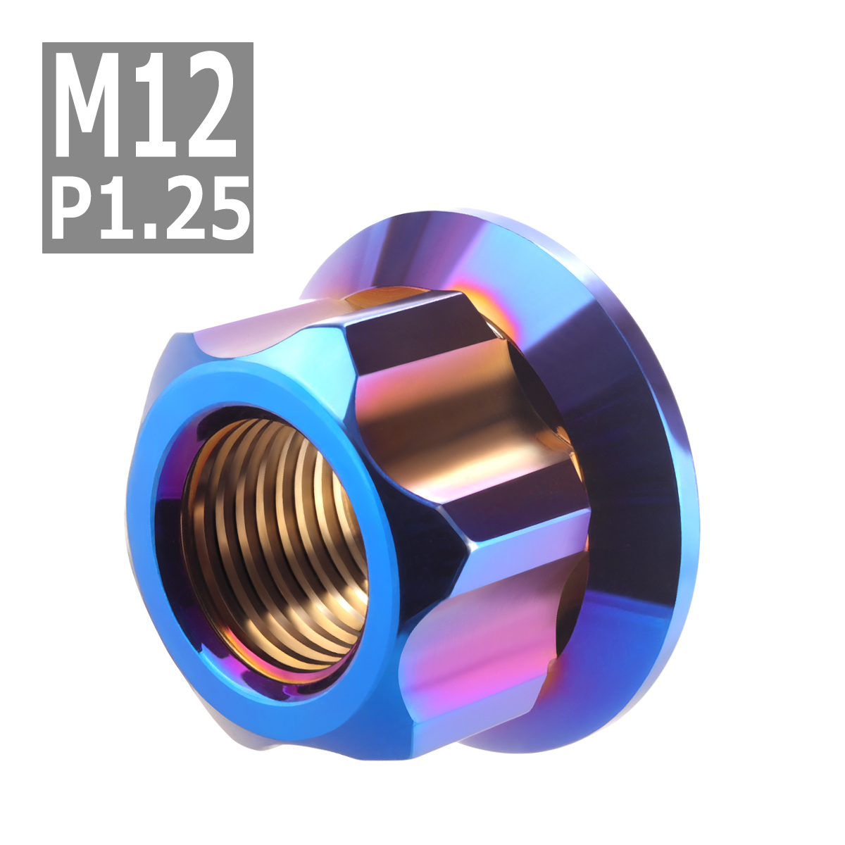 フランジ ロングナット M12 P1.25 スターカット デザイン ステンレス 焼きチタンカラー 1個 TF0067 | ブランド登録なし | 03