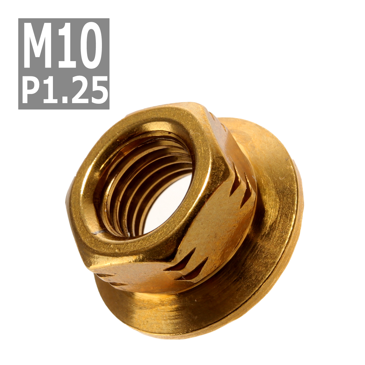 フランジナット M10 P1.25 サイドカット ステンレス ゴールド 1個 TF0078 | ブランド登録なし