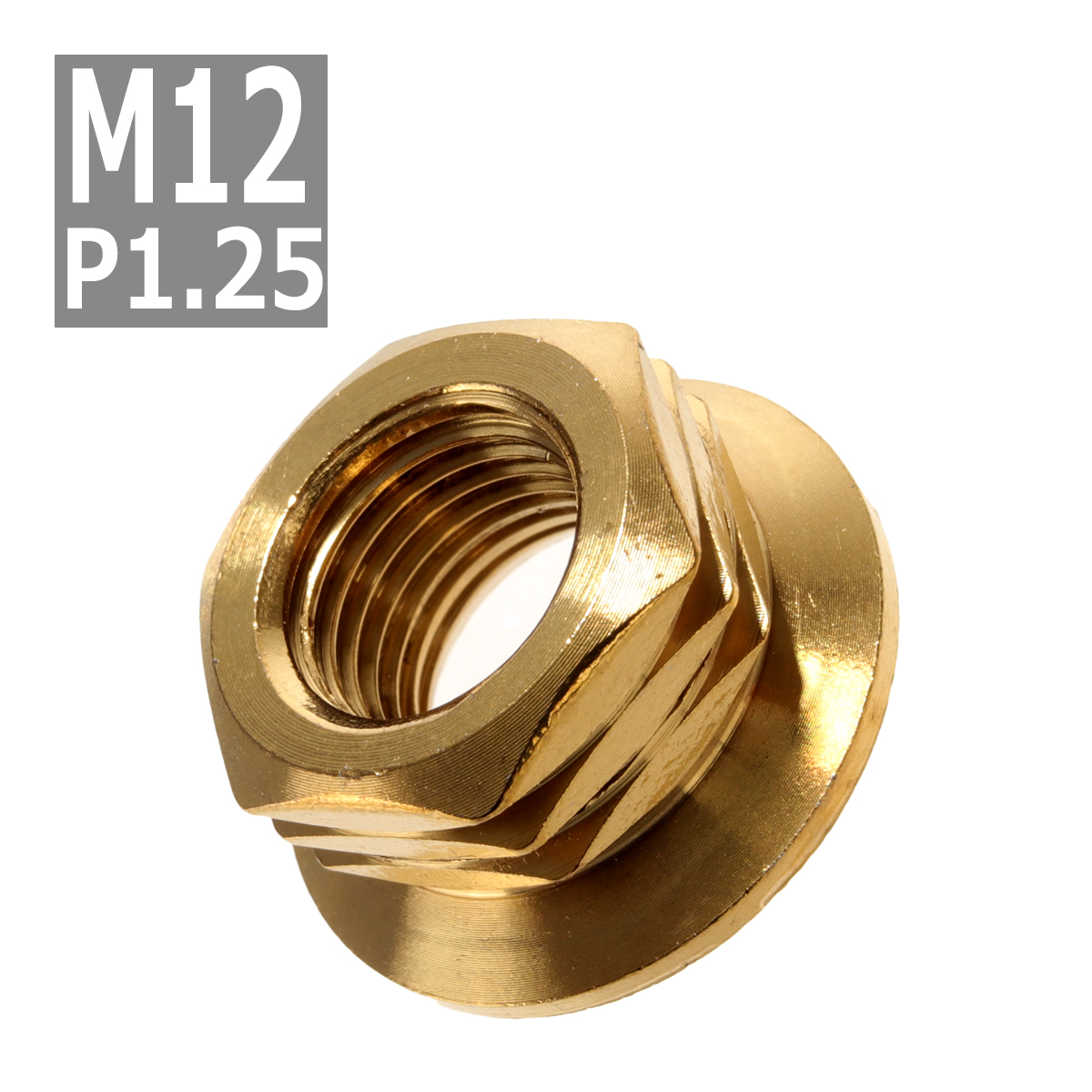 フランジナット M12 P1.25 サイドカット ステンレス ゴールド 1個 TF0079 | ブランド登録なし
