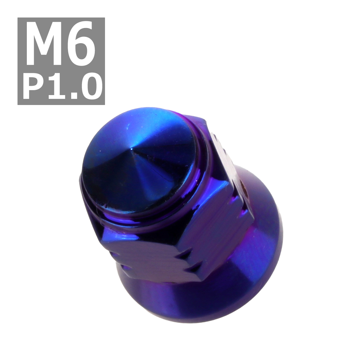マフラー フランジナット M6 P1.0 スカートドーム 外径12.5mm ステンレス 焼きチタンカラー 1個 TF0106｜tech