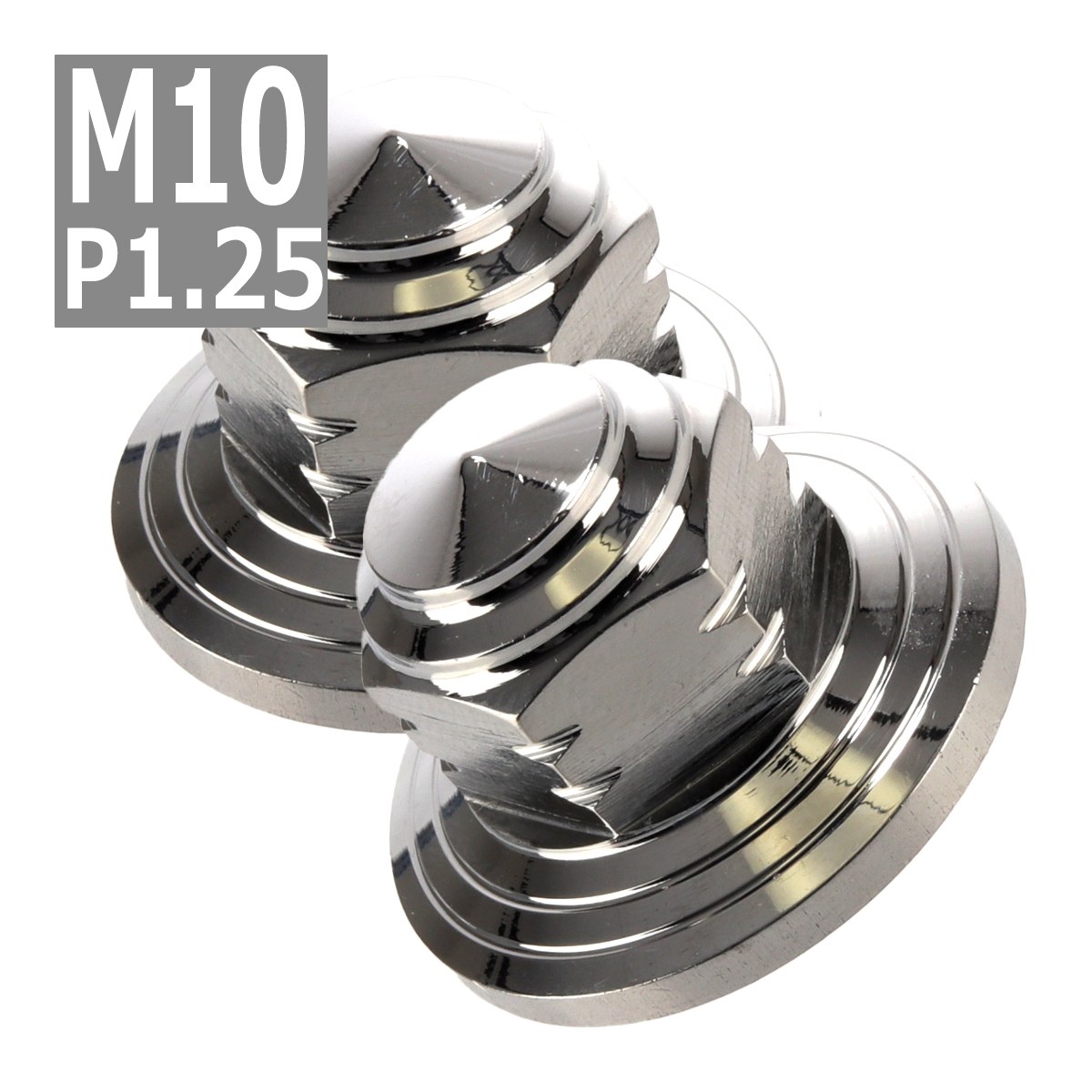 2個セット マフラー フランジナット M10 P1.25 ステップドーム 外径28mm ステンレス シルバー TF0154 | ブランド登録なし