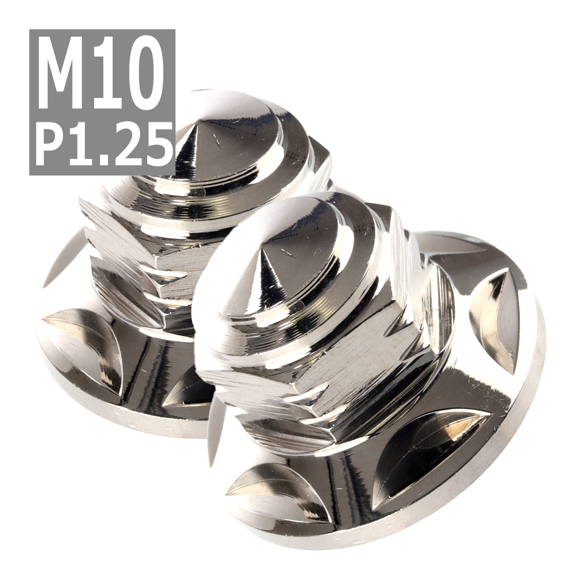 2個セット マフラー フランジナット M10 P1.25 スタードーム 外径28mm ステンレス シルバー TF0157 | ブランド登録なし