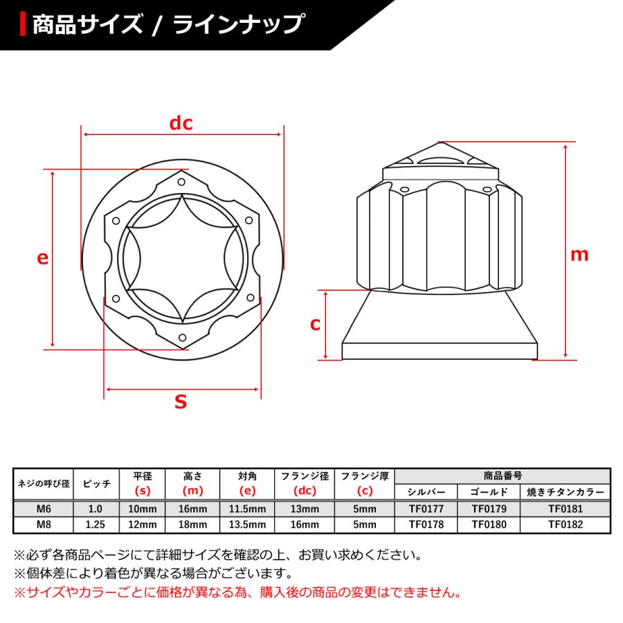 ドーム型 フランジナット M6 P1.0 スターカット デザイン ステンレス シルバーカラー 1個 TF0177 | ブランド登録なし | 01