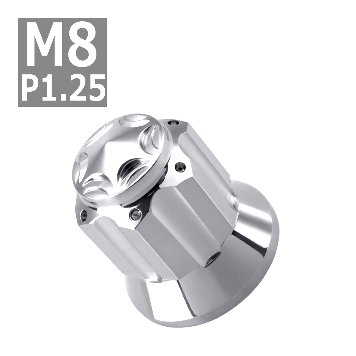ドーム型 フランジナット M8 P1.25 スターカット デザイン ステンレス シルバーカラー 1個 TF0178 | ブランド登録なし | 03