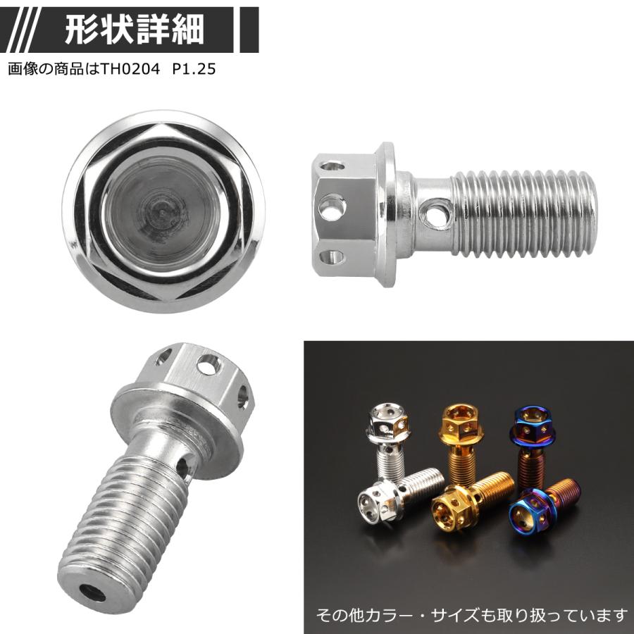 バンジョーボルト シングル M10 P1.25 ステンレス製 ヘキサゴンヘッド シルバーカラー 1個 TH0204 | ブランド登録なし | 02