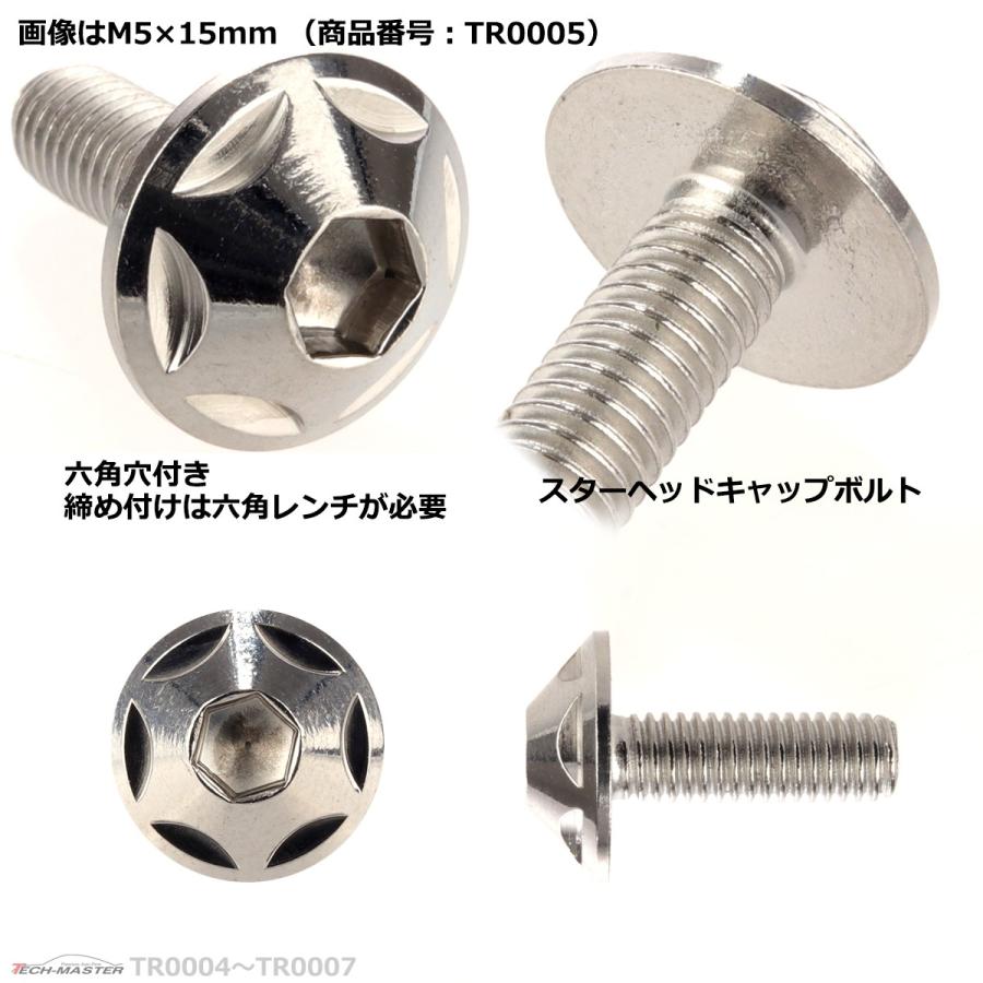 ボタンボルト M5×20mm P0.8 スターヘッド ステンレス シルバー 1個 TR0006 | ブランド登録なし | 02