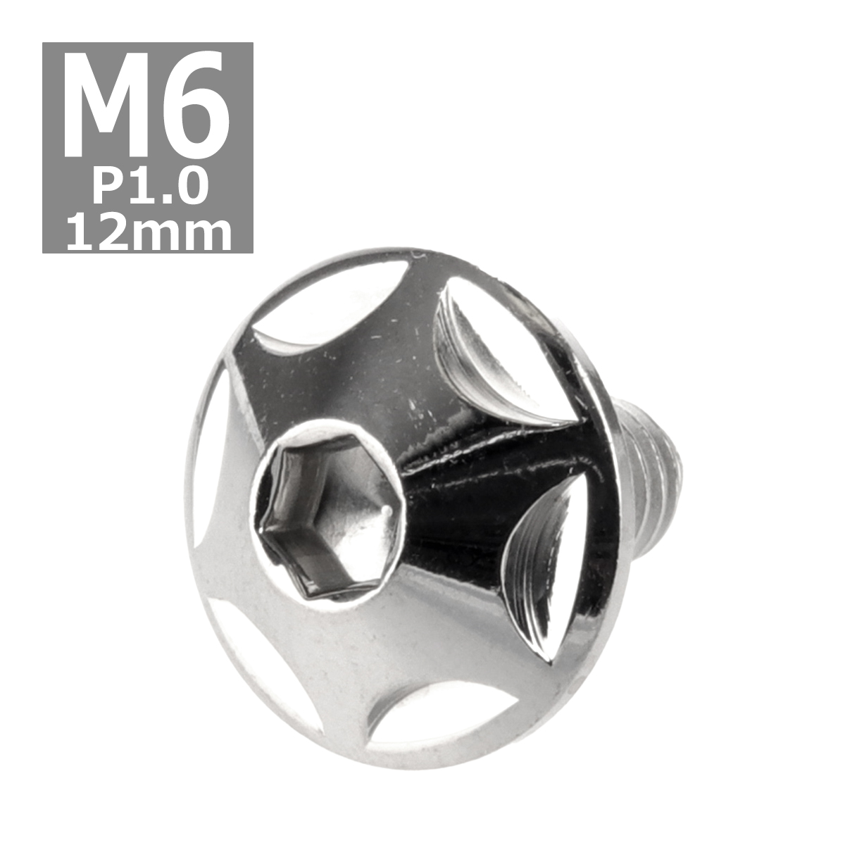 ボタンボルト M6×12mm P1.0 スターヘッド ステンレス シルバー 1個 TR0009 | ブランド登録なし