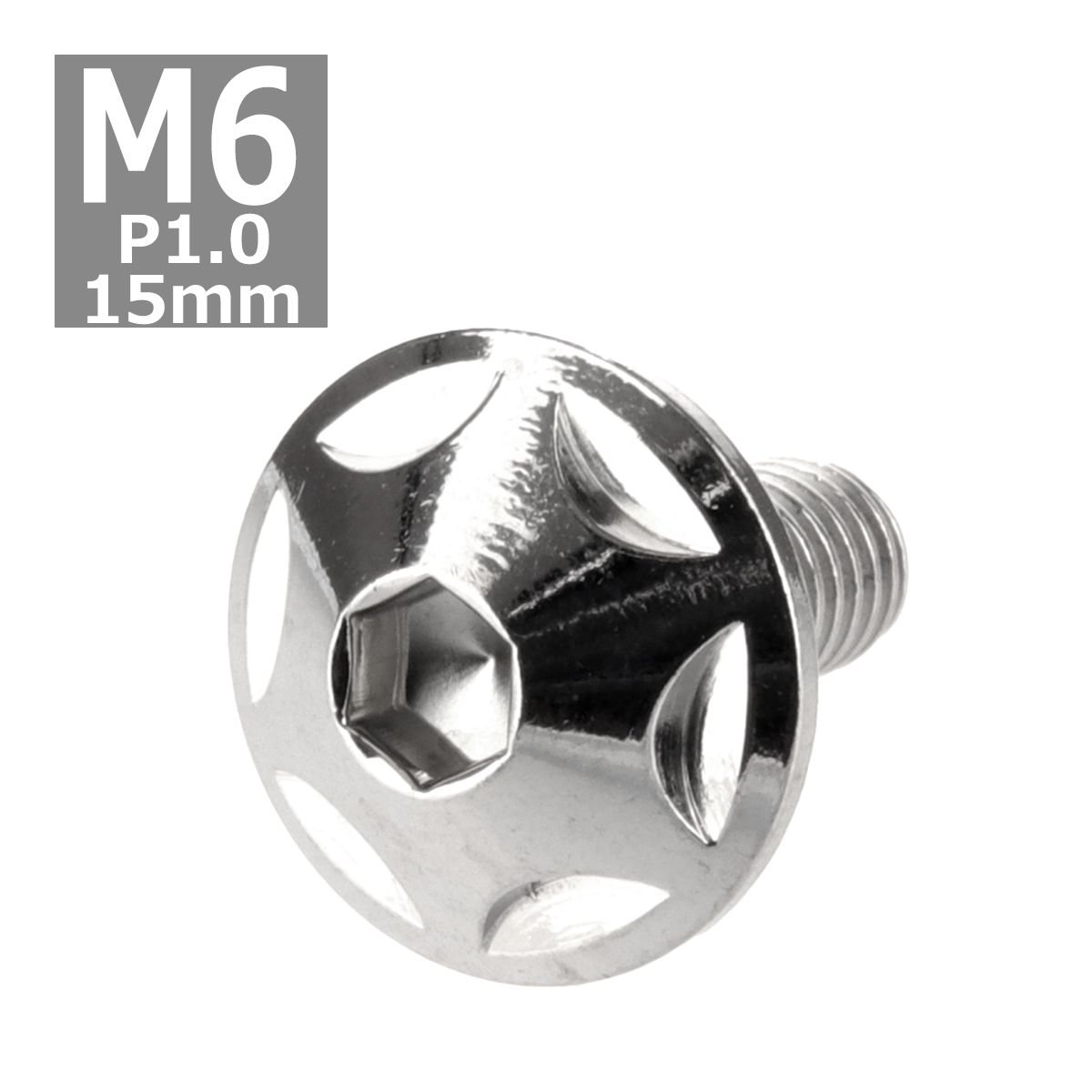 ボタンボルト M6×15mm P1.0 スターヘッド ステンレス シルバー 1個 TR0010 | ブランド登録なし