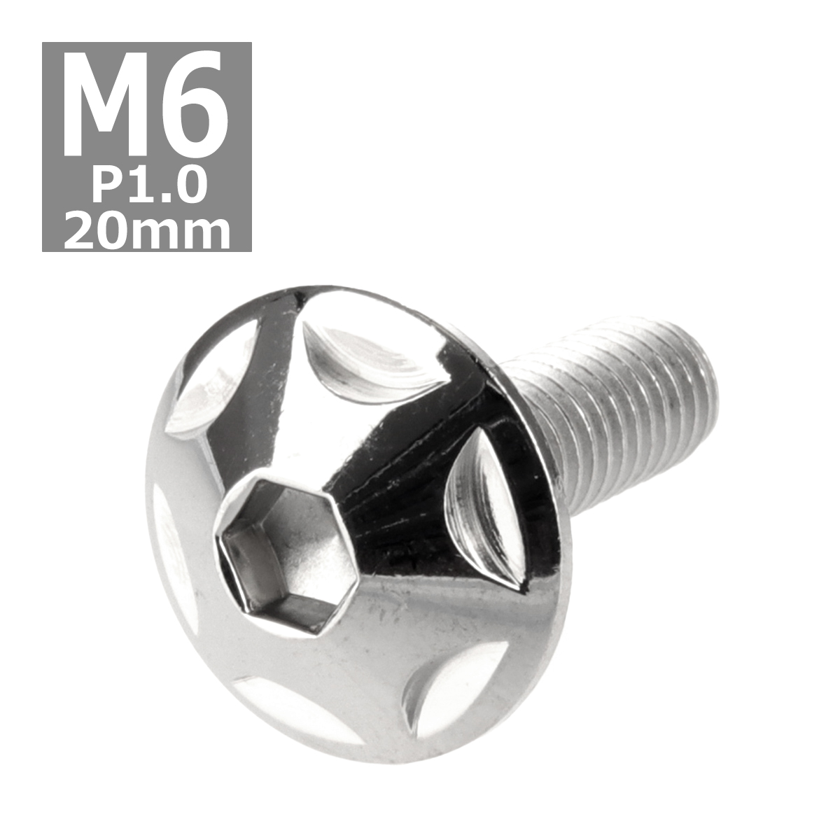 ボタンボルト M6×20mm P1.0 スターヘッド ステンレス シルバー 1個 TR0011 | ブランド登録なし