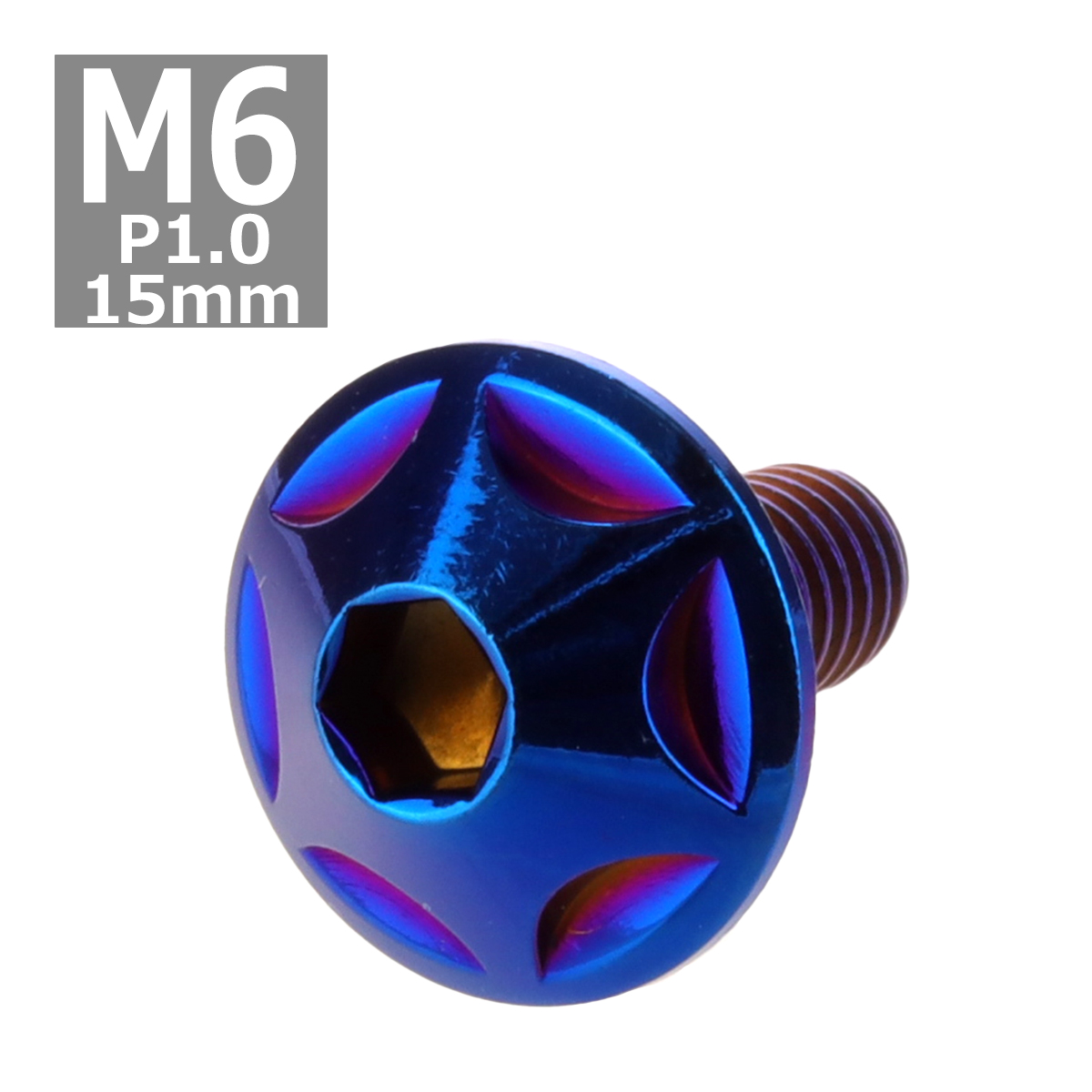 ボタンボルト M6×15mm P1.0 スターヘッド ステンレス 焼きチタンカラー 1個 TR0038 | ブランド登録なし