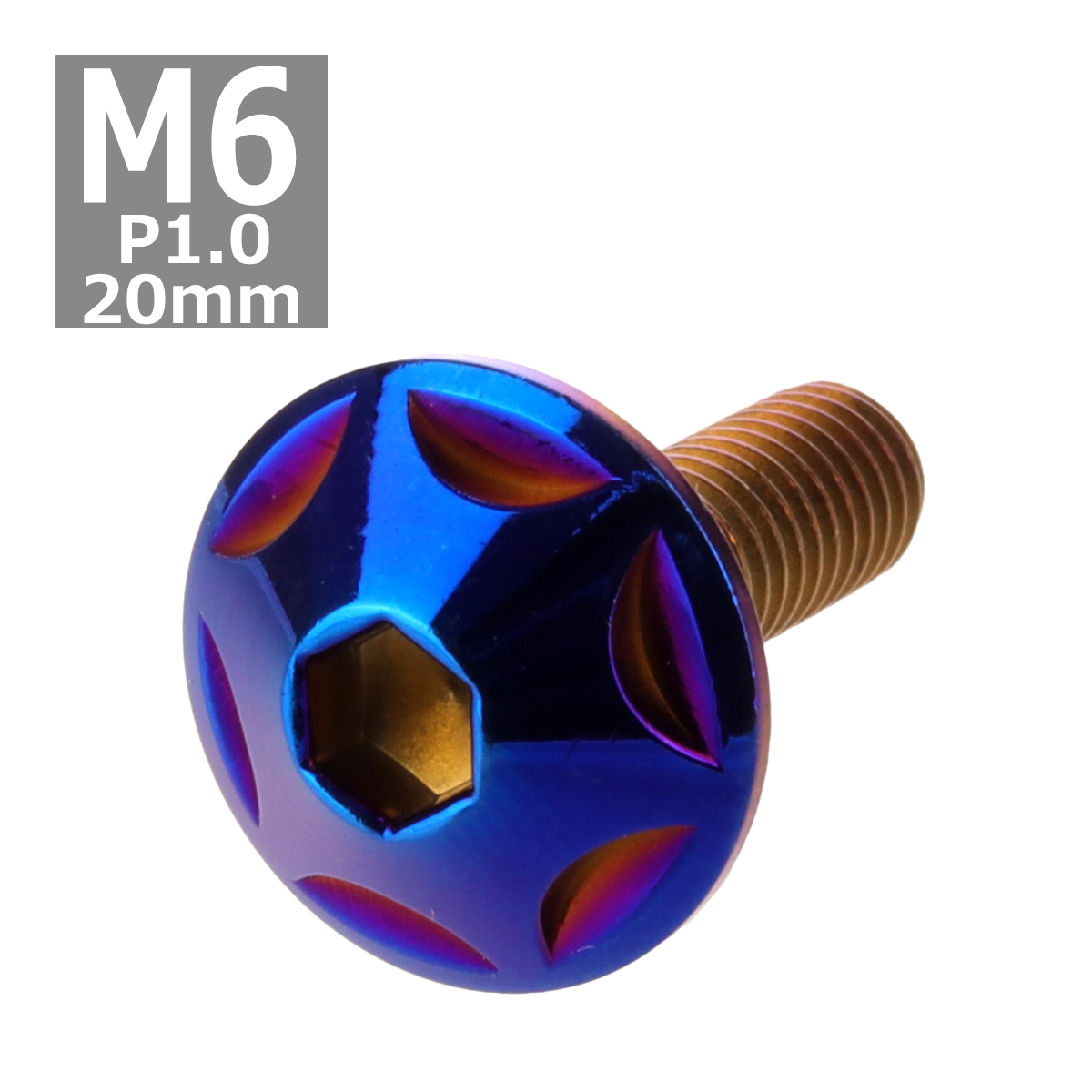 ボタンボルト M6×20mm P1.0 スターヘッド ステンレス 焼きチタンカラー 1個 TR0039 | ブランド登録なし