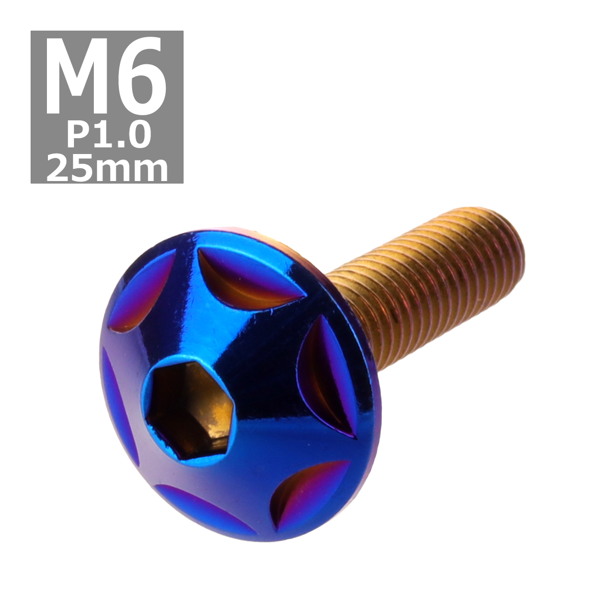 ボタンボルト M6×25mm P1.0 スターヘッド ステンレス 焼きチタンカラー 1個 TR0040 | ブランド登録なし