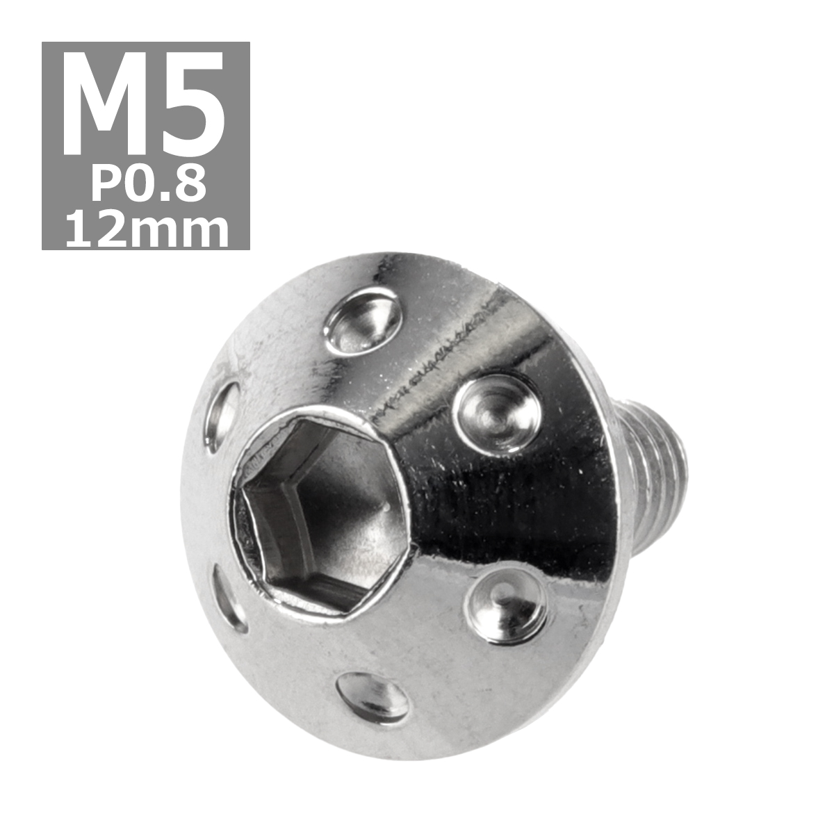 ボタンボルト M5×12mm P0.8 ホールヘッド ステンレス シルバー 1個 TR0046 | ブランド登録なし
