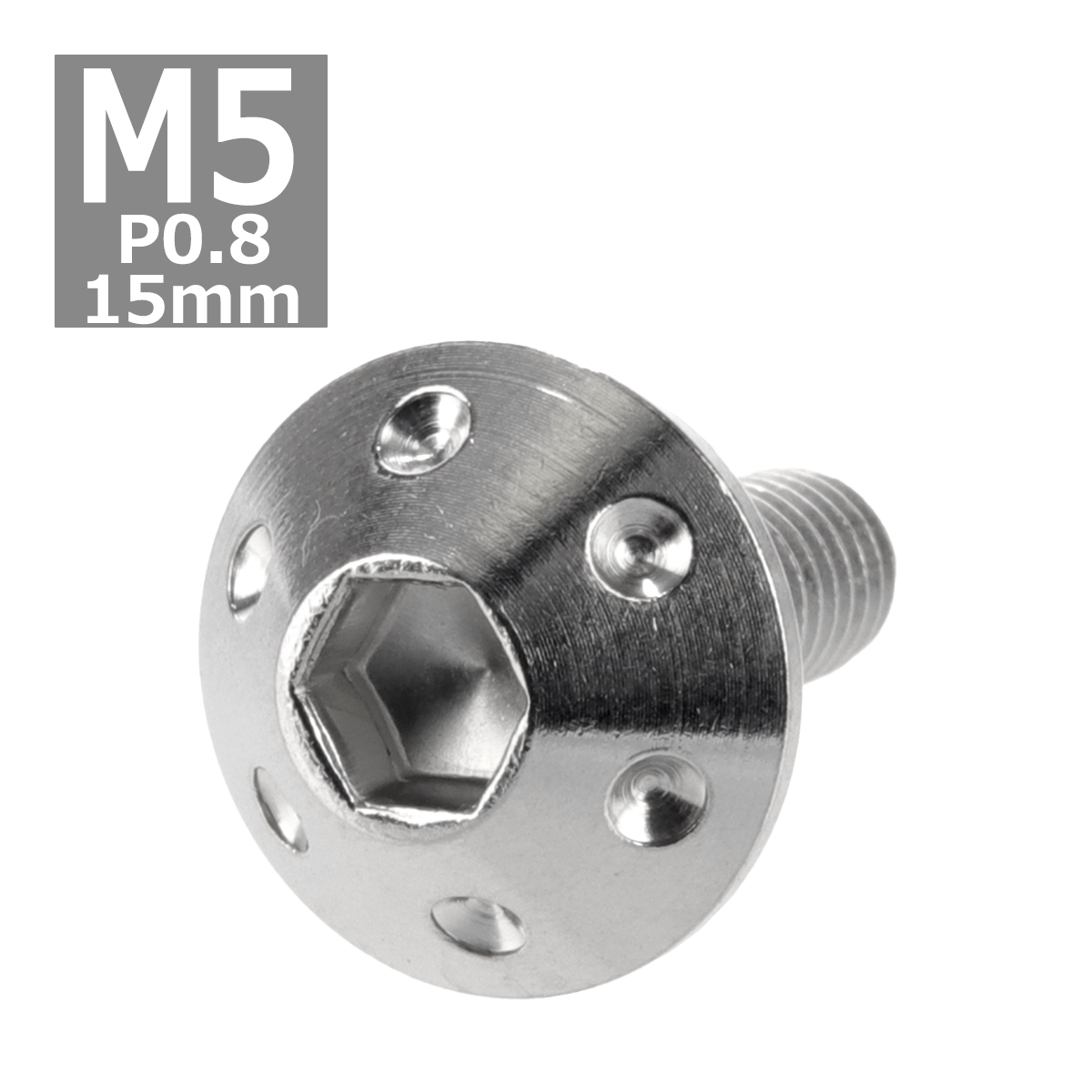ボタンボルト M5×15mm P0.8 ホールヘッド ステンレス シルバー 1個 TR0047 | ブランド登録なし