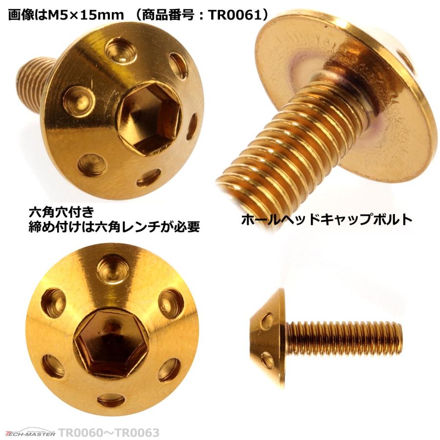 ボタンボルト M5×12mm P0.8 ホールヘッド ステンレス ゴールド 1個 TR0060 | ブランド登録なし | 02
