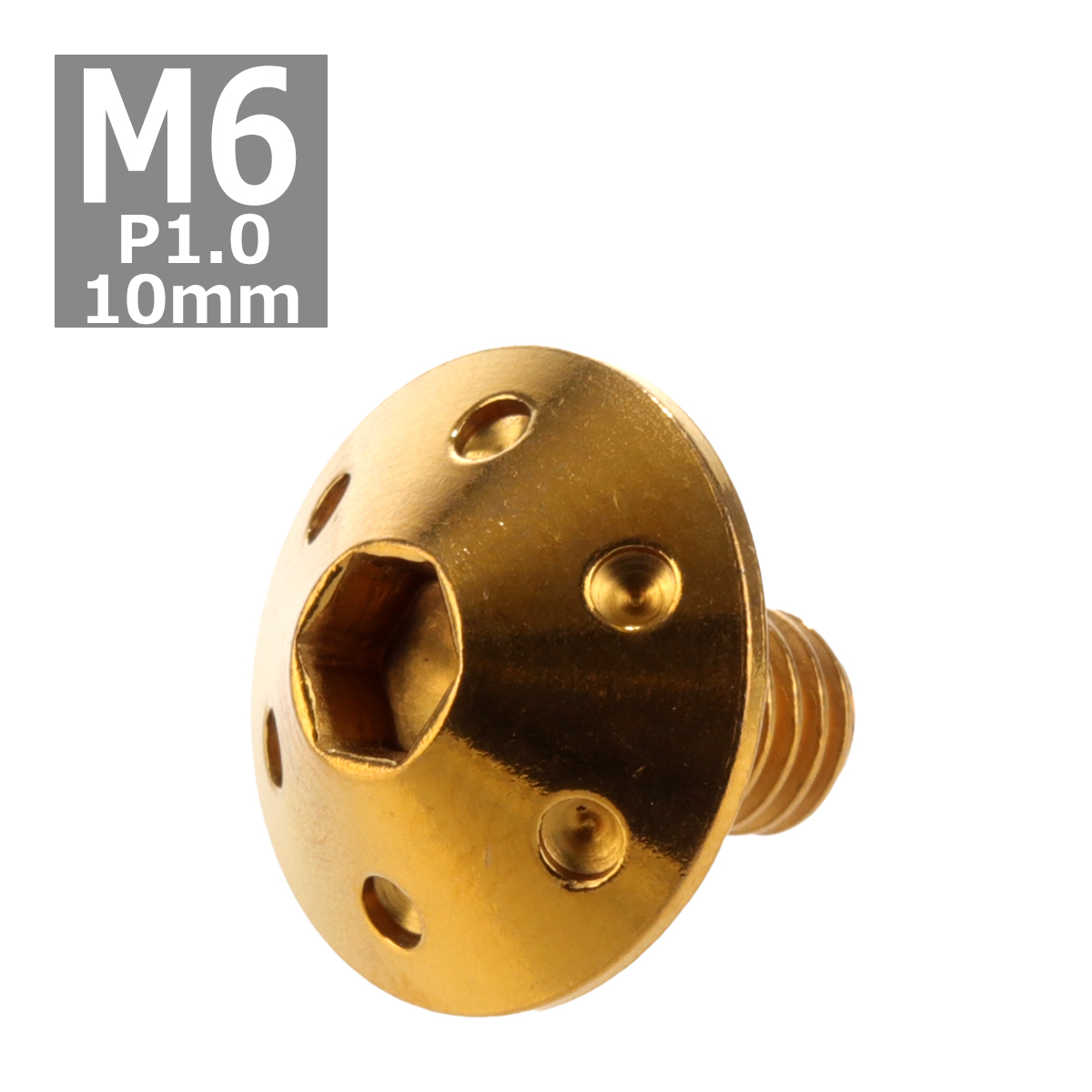ボタンボルト M6×10mm P1.0 ホールヘッド ステンレス ゴールド 1個 TR0064 | ブランド登録なし