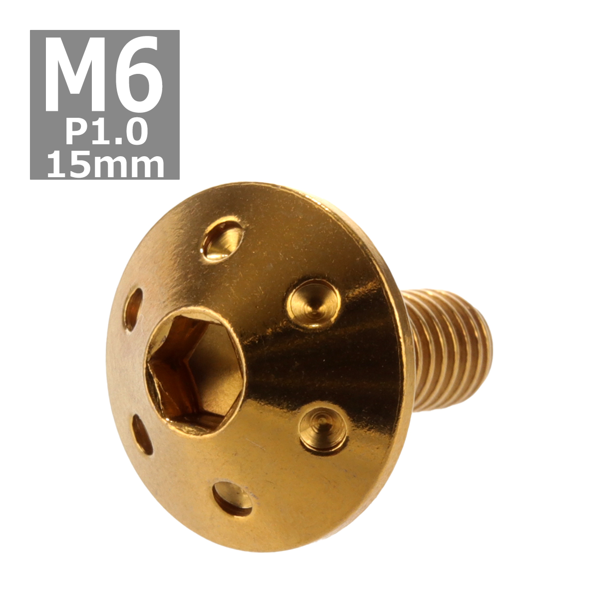 ボタンボルト M6×15mm P1.0 ホールヘッド ステンレス ゴールド 1個 TR0066 | ブランド登録なし