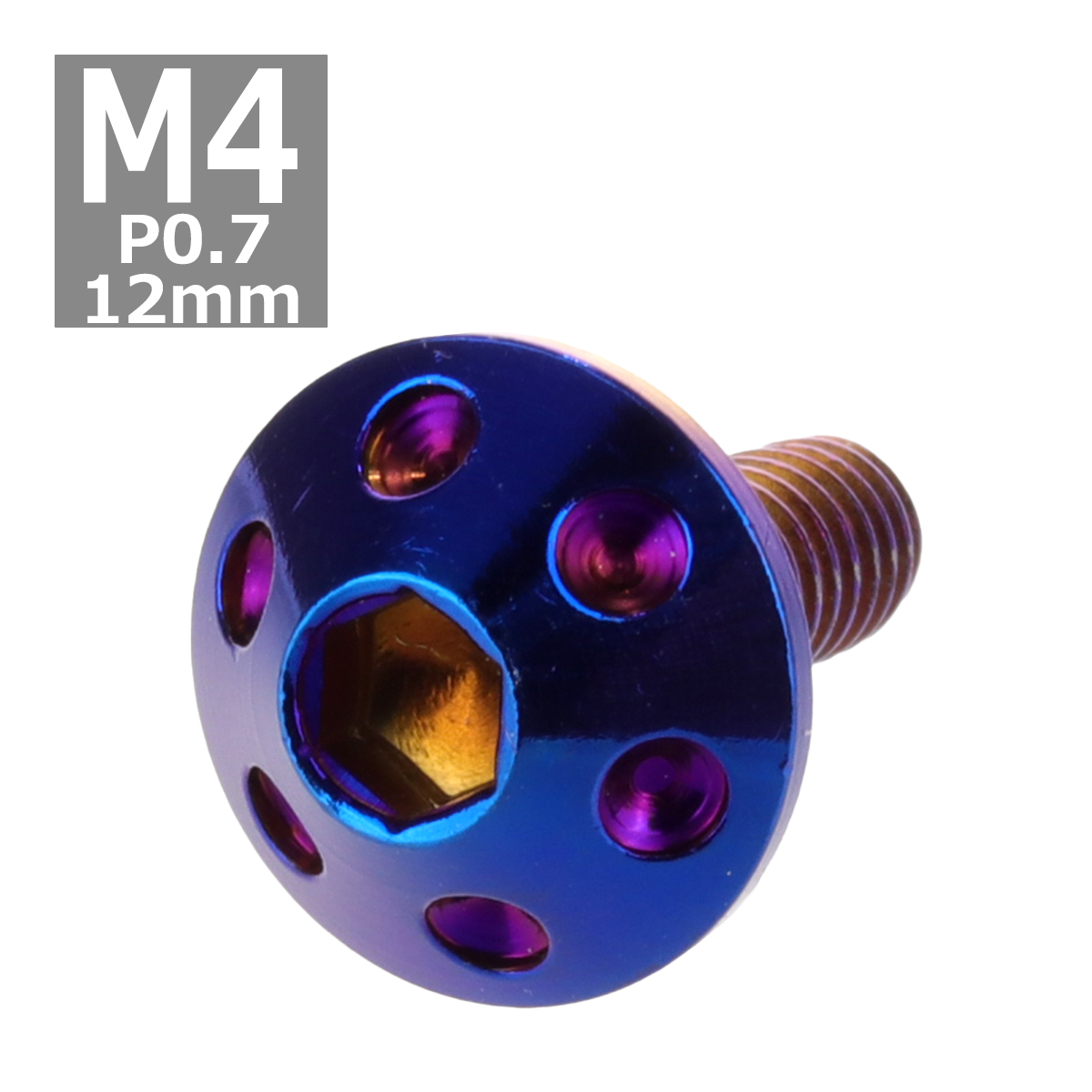 ボタンボルト M4×12mm P0.7 ホールヘッド ステンレス 焼きチタンカラー 1個 TR0071 | ブランド登録なし