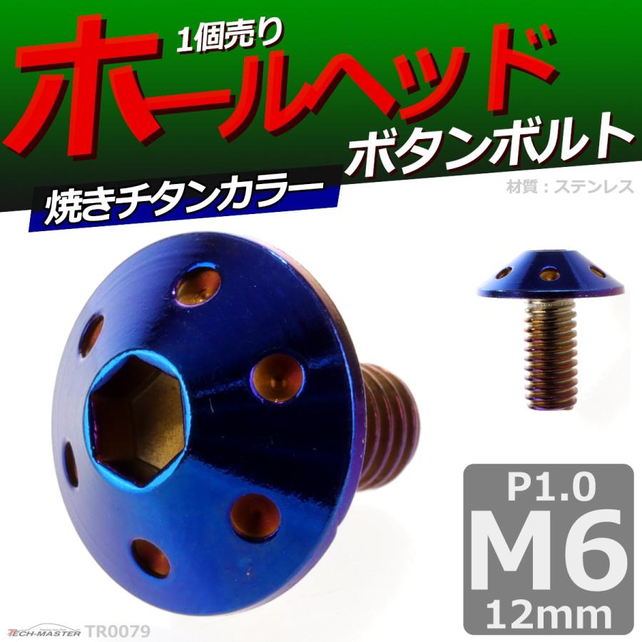 ボタンボルト M6×12mm P1.0 ホールヘッド ステンレス 焼きチタンカラー 1個 TR0079 | ブランド登録なし | 01