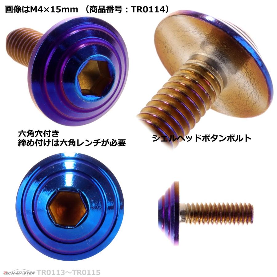 ボタンボルト M4×12mm P0.7 シェルヘッド ステンレス 焼きチタンカラー 1個 TR0113 | ブランド登録なし | 02