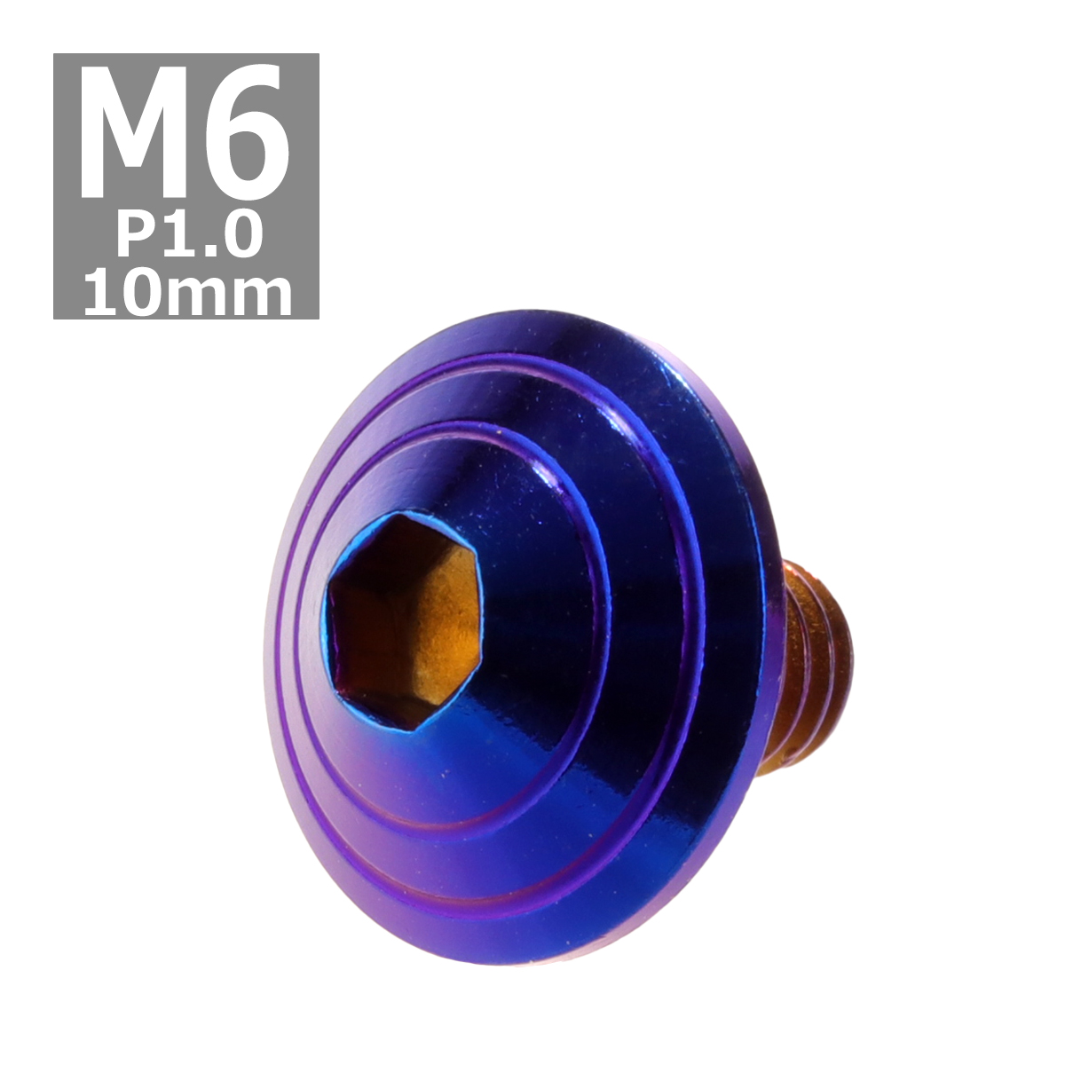 ボタンボルト M6×10mm P1.0 シェルヘッド ステンレス 焼きチタンカラー 1個 TR0120｜tech