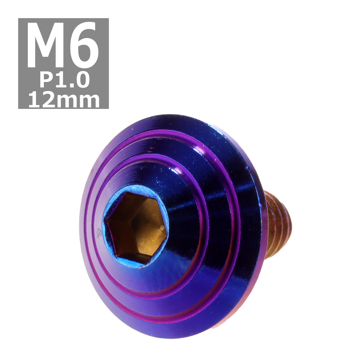 ボタンボルト M6×12mm P1.0 シェルヘッド ステンレス 焼きチタンカラー 1個 TR0121 | ブランド登録なし