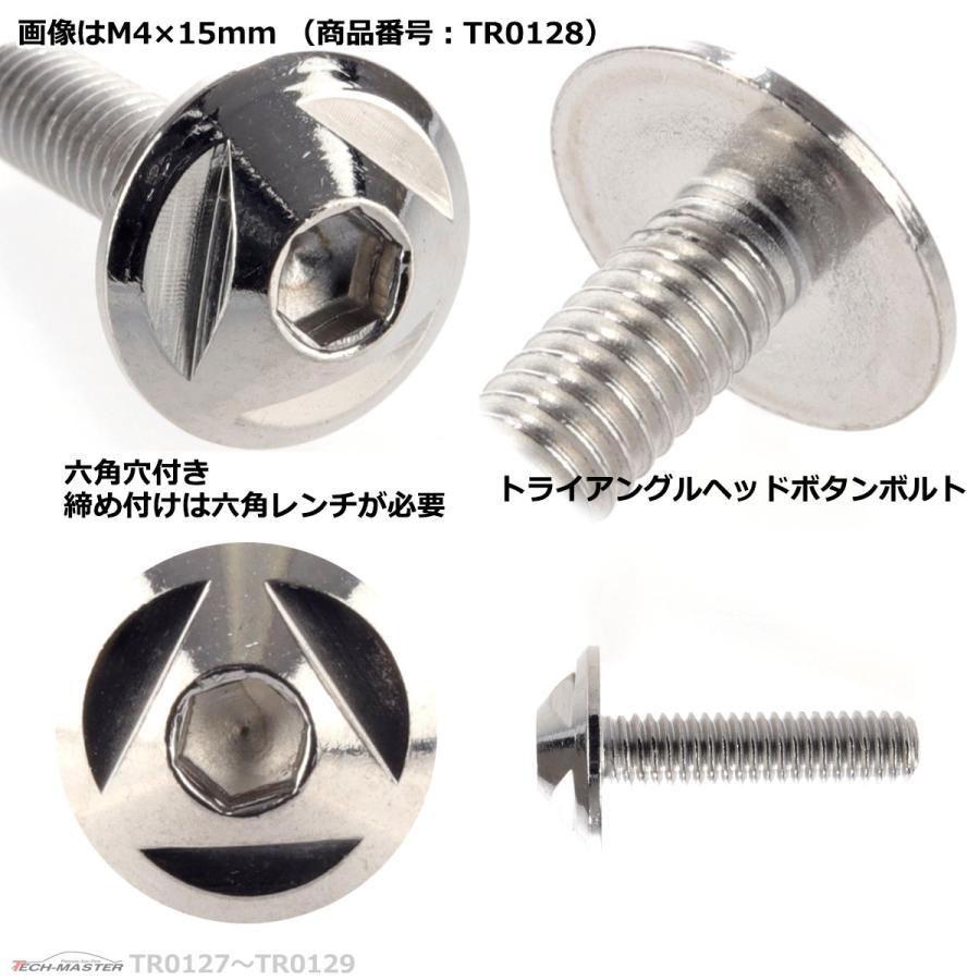 ボタンボルト M4×20mm P0.7 トライアングルヘッド ステンレス シルバー 1個 TR0129 | ブランド登録なし | 02