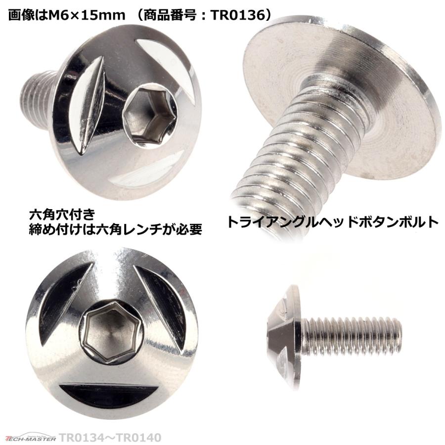 ボタンボルト M6×25mm P1.0 トライアングルヘッド ステンレス シルバー 1個 TR0138 | ブランド登録なし | 02