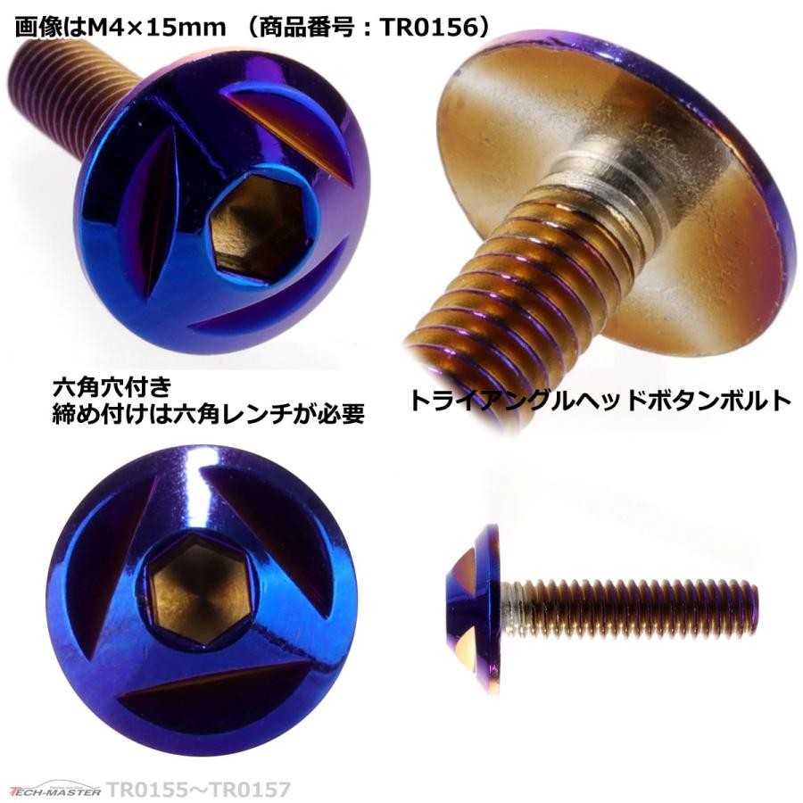 ボタンボルト M4×15mm P0.7 トライアングルヘッド ステンレス 焼きチタンカラー 1個 TR0156 | ブランド登録なし | 02