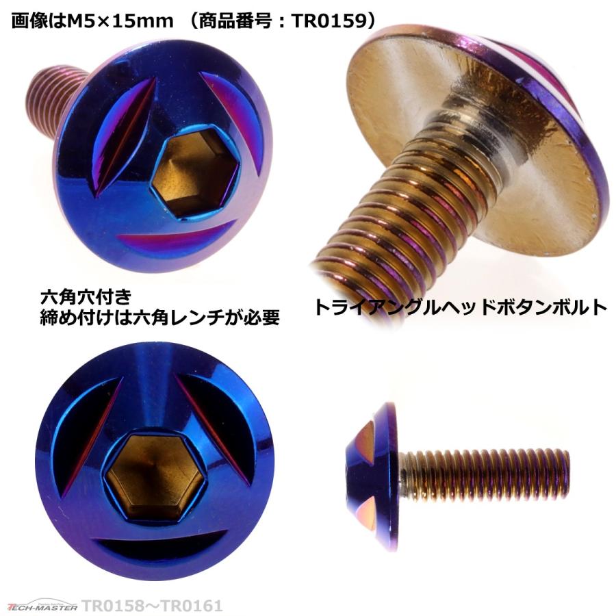 ボタンボルト M5×12mm P0.8 トライアングルヘッド ステンレス 焼きチタンカラー 1個 TR0158 | ブランド登録なし | 02