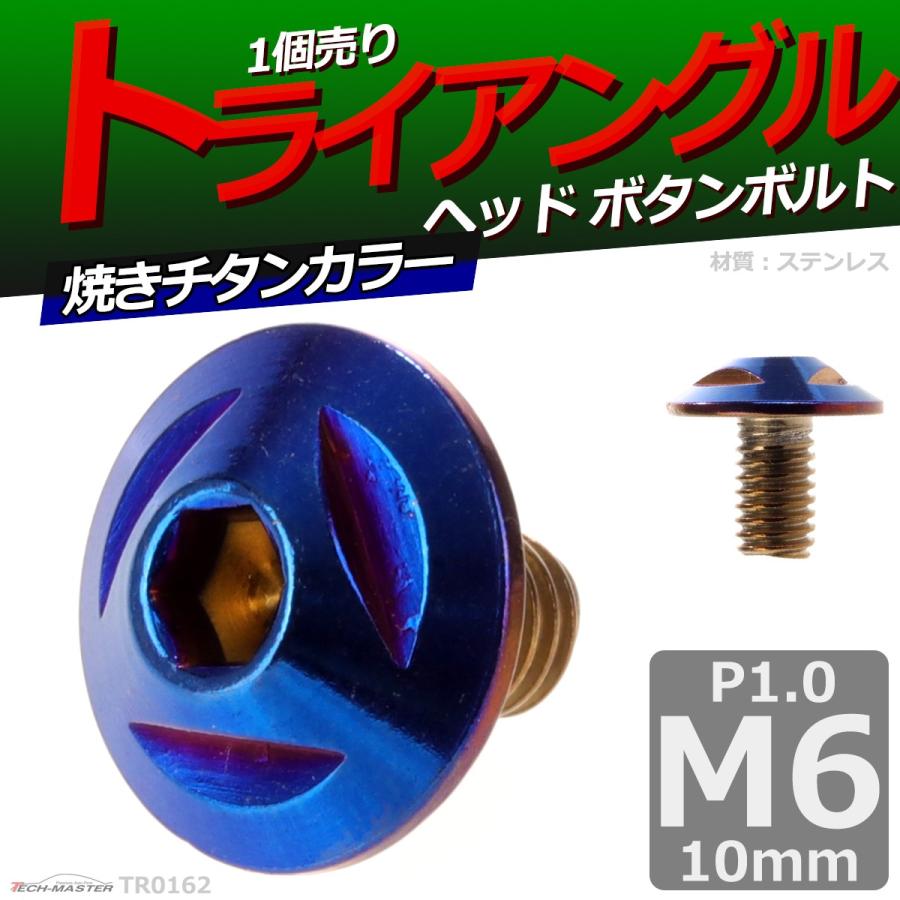 ボタンボルト M6×10mm P1.0 トライアングルヘッド ステンレス 焼きチタンカラー 1個 TR0162 | ブランド登録なし | 01