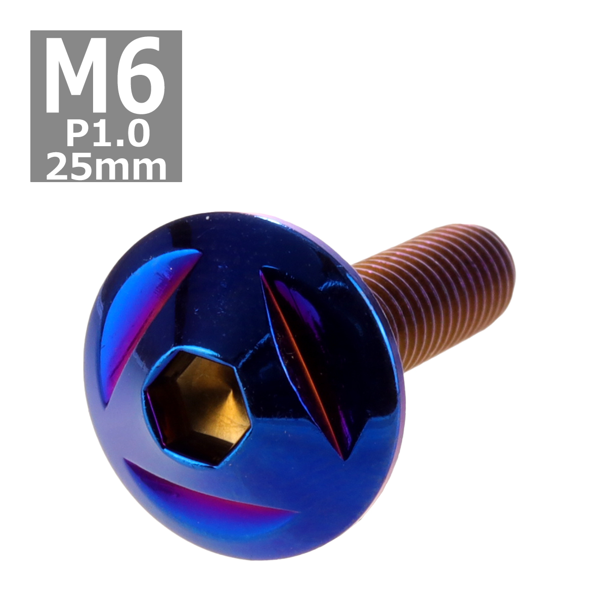 ボタンボルト M6×25mm P1.0 トライアングルヘッド ステンレス 焼きチタンカラー 1個 TR0166 | ブランド登録なし