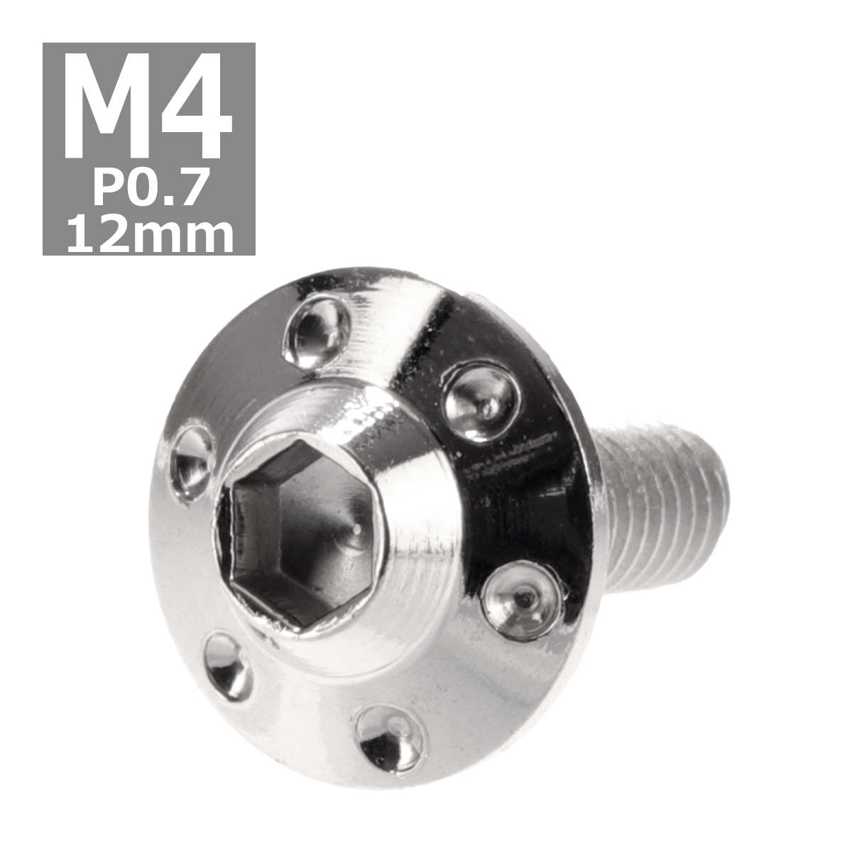 ボタンボルト M4×12mm P0.7 ホールヘッド H-1 ステンレス シルバー 1個 TR0169 | ブランド登録なし