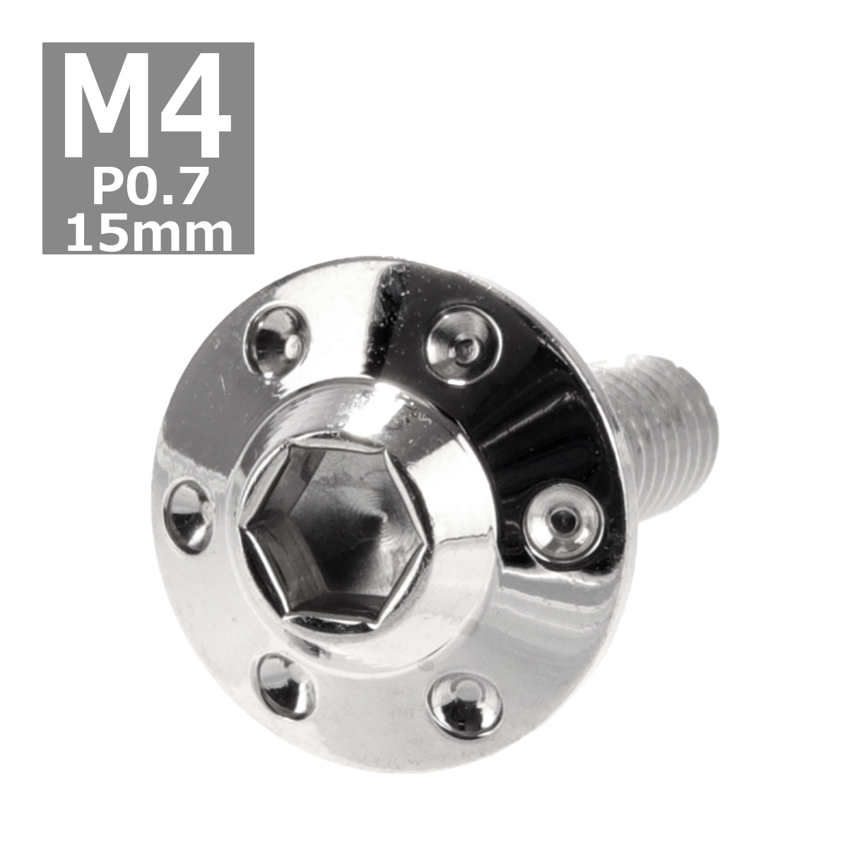 ボタンボルト M4×15mm P0.7 ホールヘッド H-1 ステンレス シルバー 1個 TR0170 | ブランド登録なし