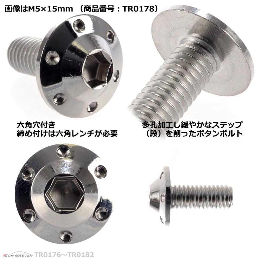 ボタンボルト M6×20mm P1.0 ホールヘッド H-1 ステンレス シルバー 1個 TR0179 | ブランド登録なし | 02