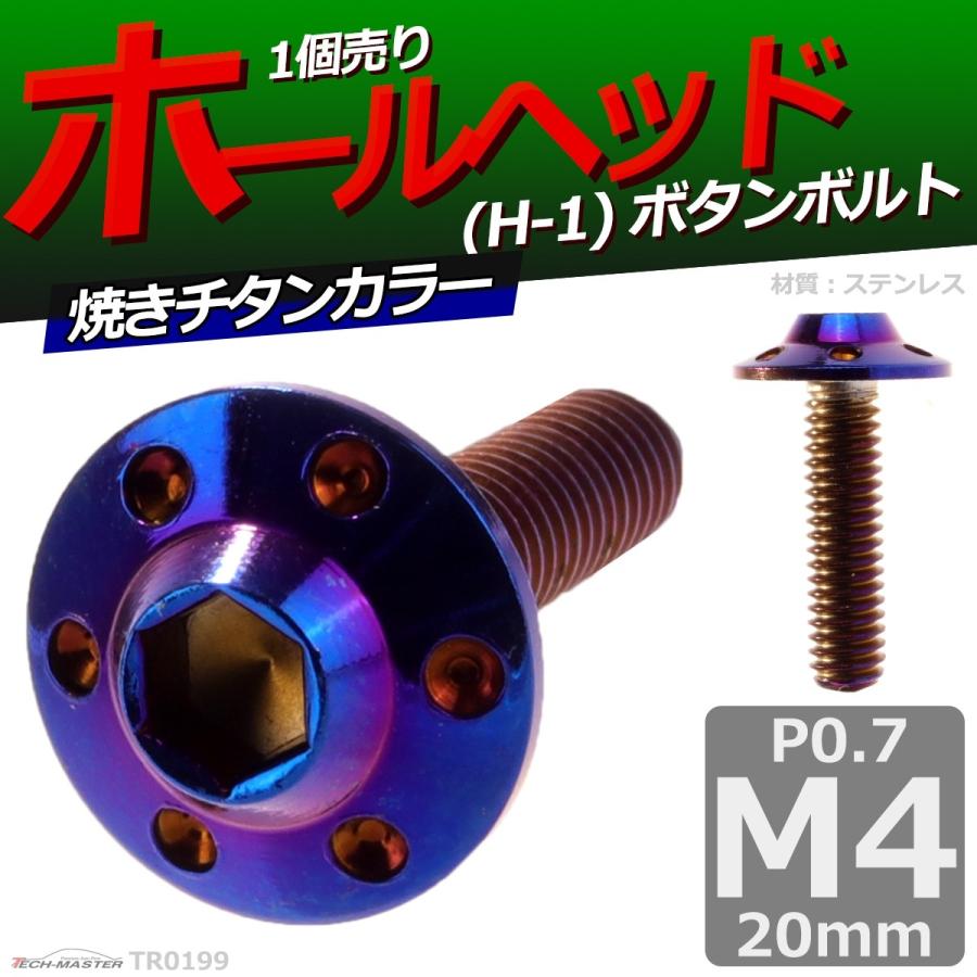 ボタンボルト M4×20mm P0.7 ホールヘッド H-1 ステンレス 焼きチタンカラー 1個 TR0199 | ブランド登録なし | 01