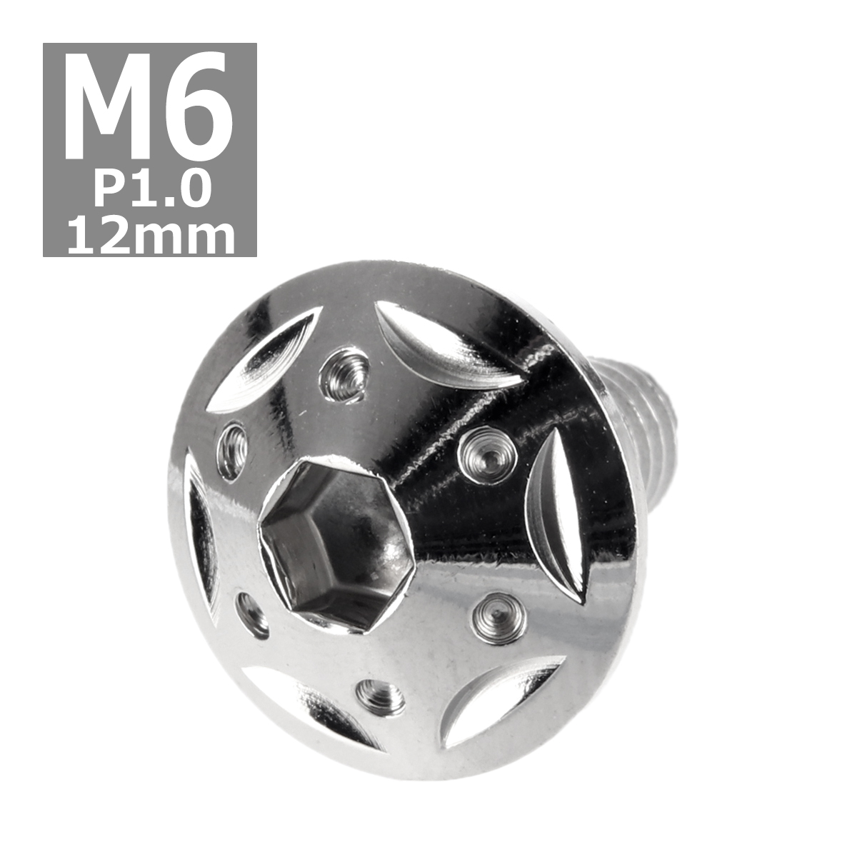 ボタンボルト M6×12mm P1.0 スターホールヘッド ステンレス シルバー 1個 TR0219 | ブランド登録なし