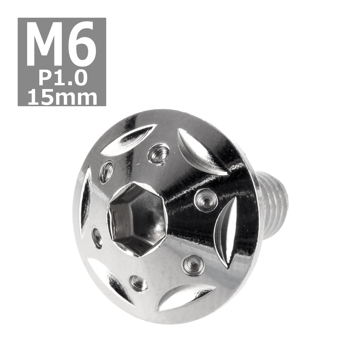 ボタンボルト M6×15mm P1.0 スターホールヘッド ステンレス シルバー 1個 TR0220
