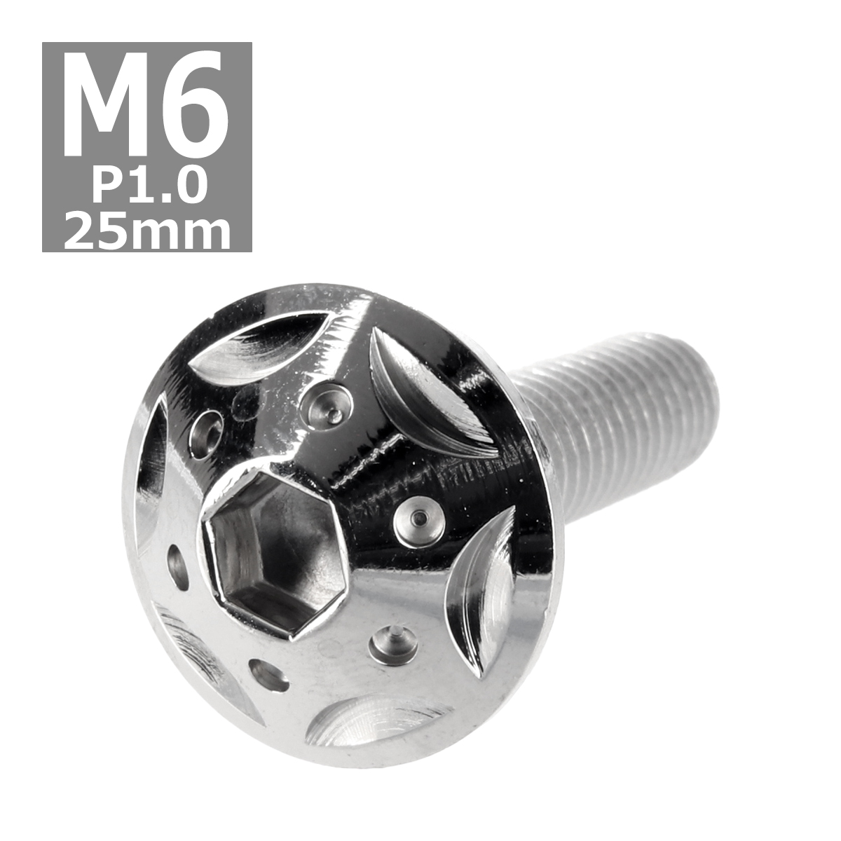 ボタンボルト M6×25mm P1.0 スターホールヘッド ステンレス シルバー 1個 TR0222 | ブランド登録なし