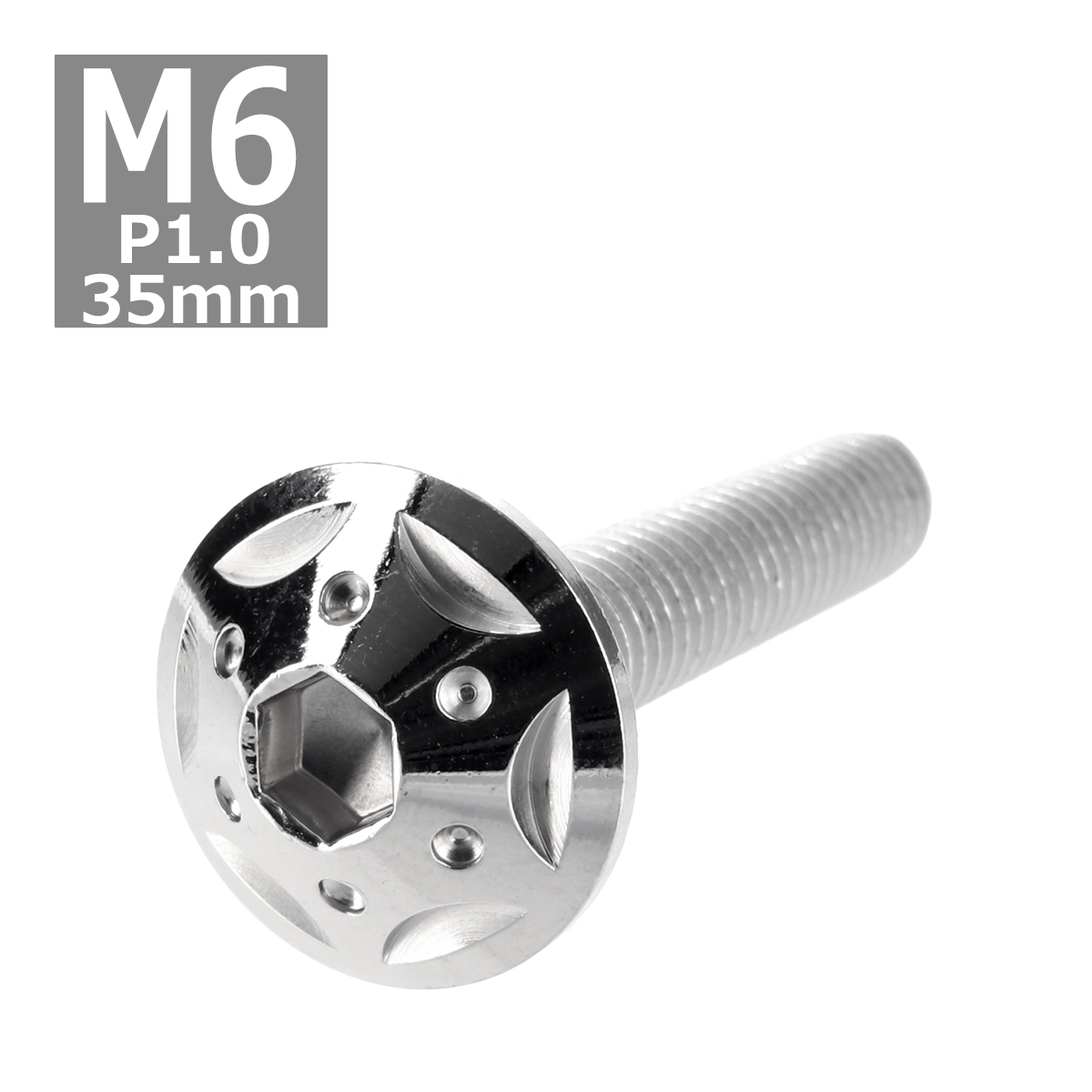 ボタンボルト M6×35mm P1.0 スターホールヘッド ステンレス シルバー 1個 TR0224 | ブランド登録なし
