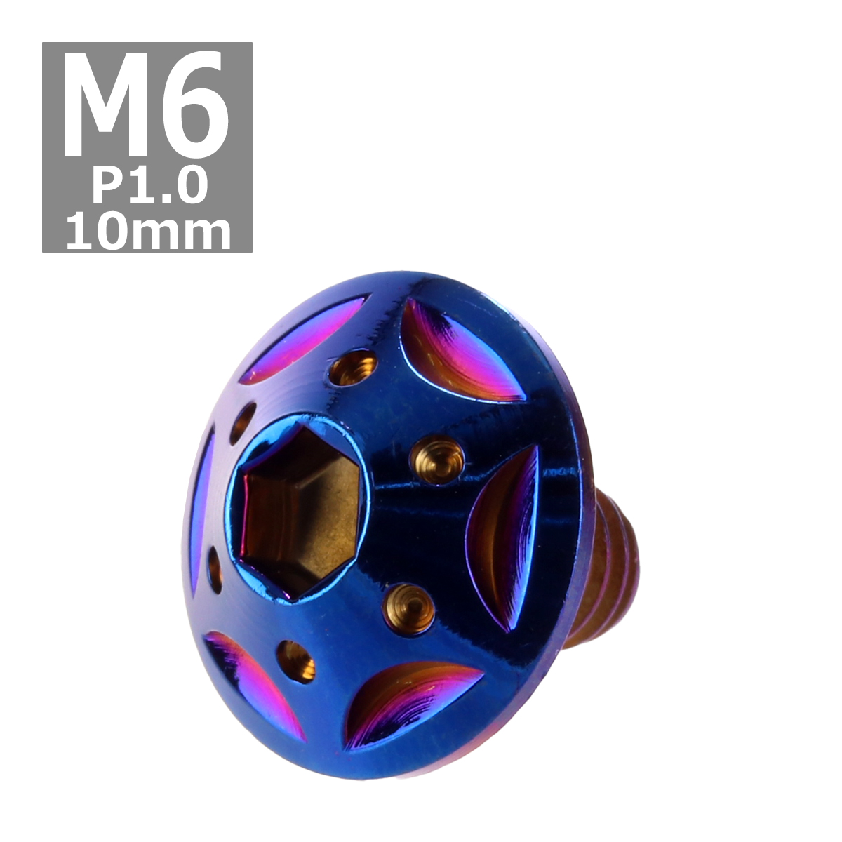 ボタンボルト M6×10mm P1.0 スターホールヘッド ステンレス 焼きチタンカラー 1個 TR0246 | ブランド登録なし