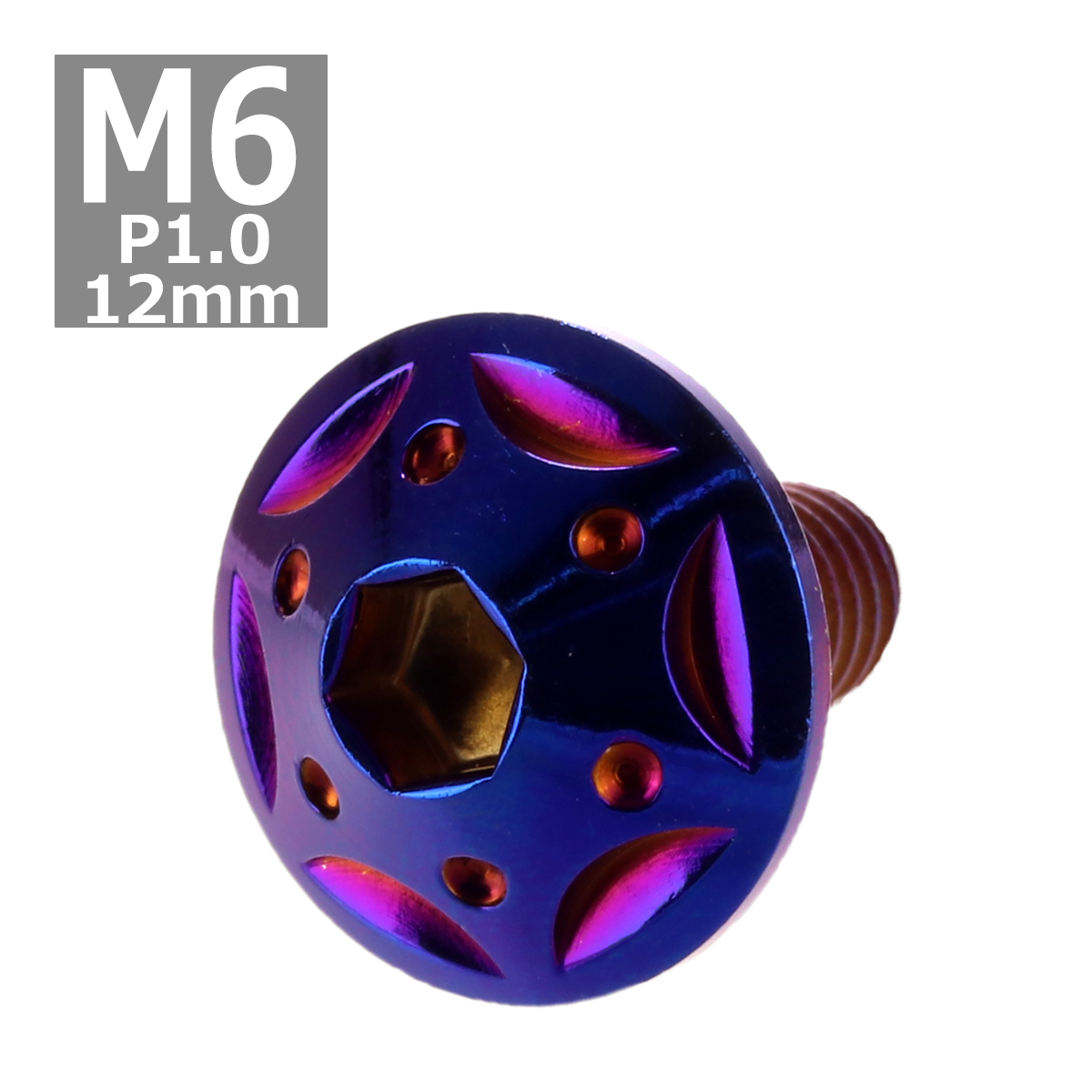 ボタンボルト M6×12mm P1.0 スターホールヘッド ステンレス 焼きチタンカラー 1個 TR0247 | ブランド登録なし