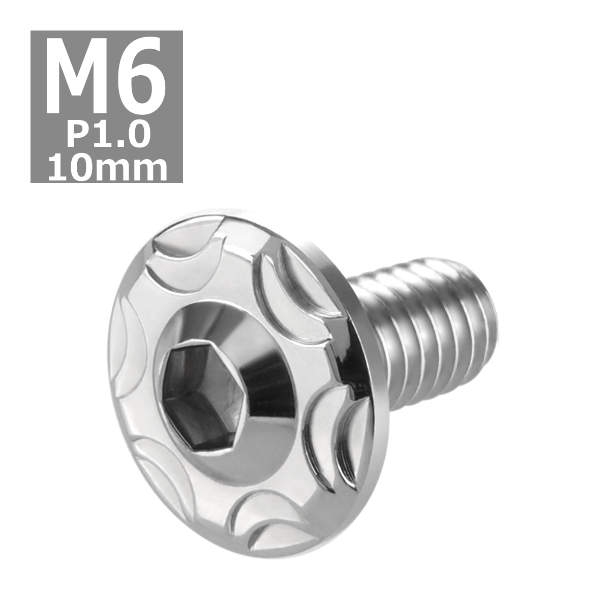 ボタンボルト M6×10mm P1.0 スノーヘッド ステンレス シルバーカラー 1個 TR0260 | ブランド登録なし