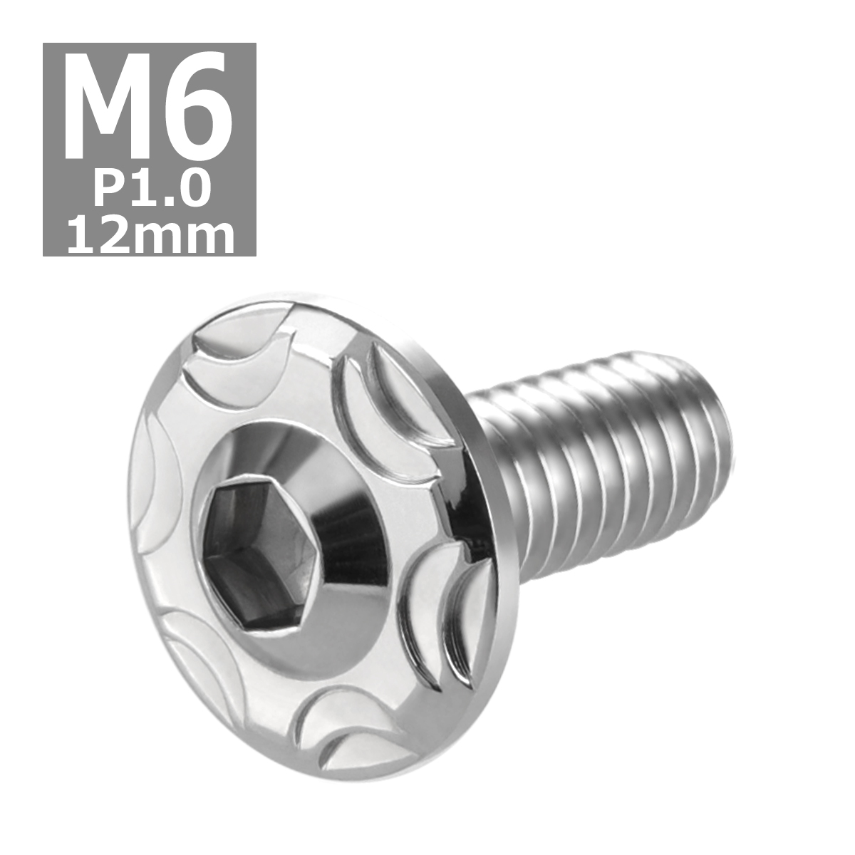 ボタンボルト M6×12mm P1.0 スノーヘッド ステンレス シルバーカラー 1個 TR0261 | ブランド登録なし