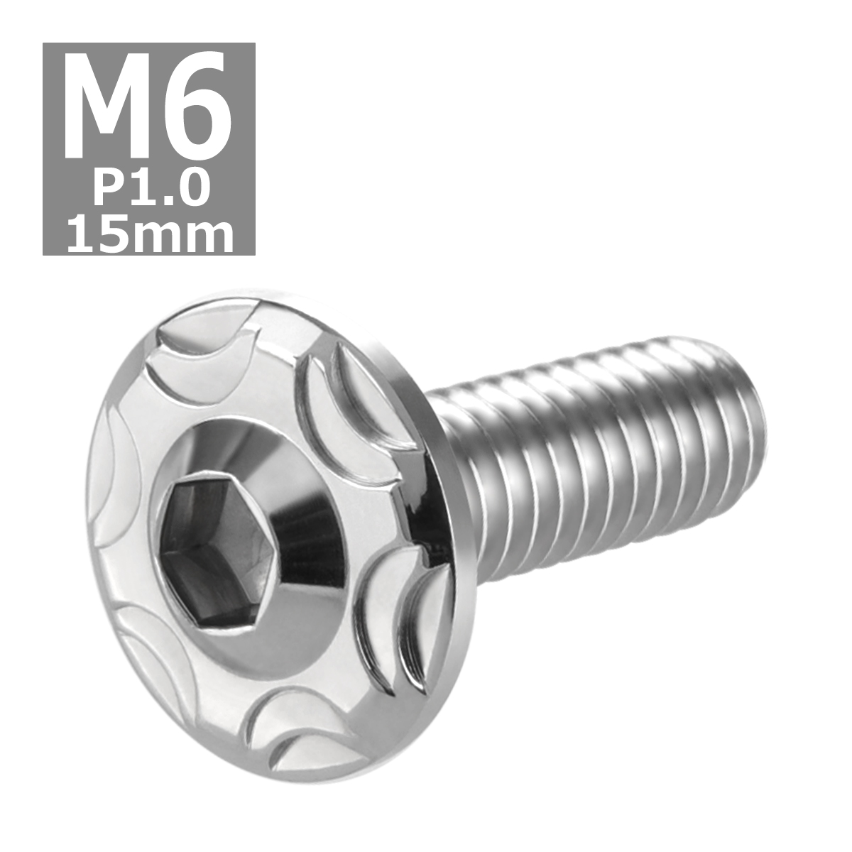 ボタンボルト M6×15mm P1.0 スノーヘッド ステンレス シルバーカラー 1個 TR0262 | ブランド登録なし