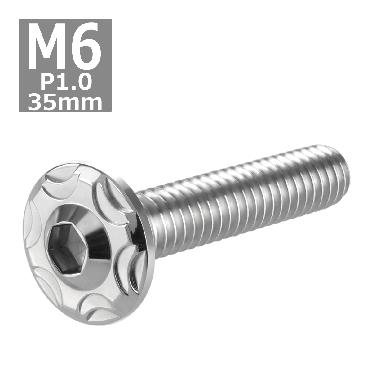 ボタンボルト M6×35mm P1.0 スノーヘッド ステンレス シルバーカラー 1個 TR0266 | ブランド登録なし