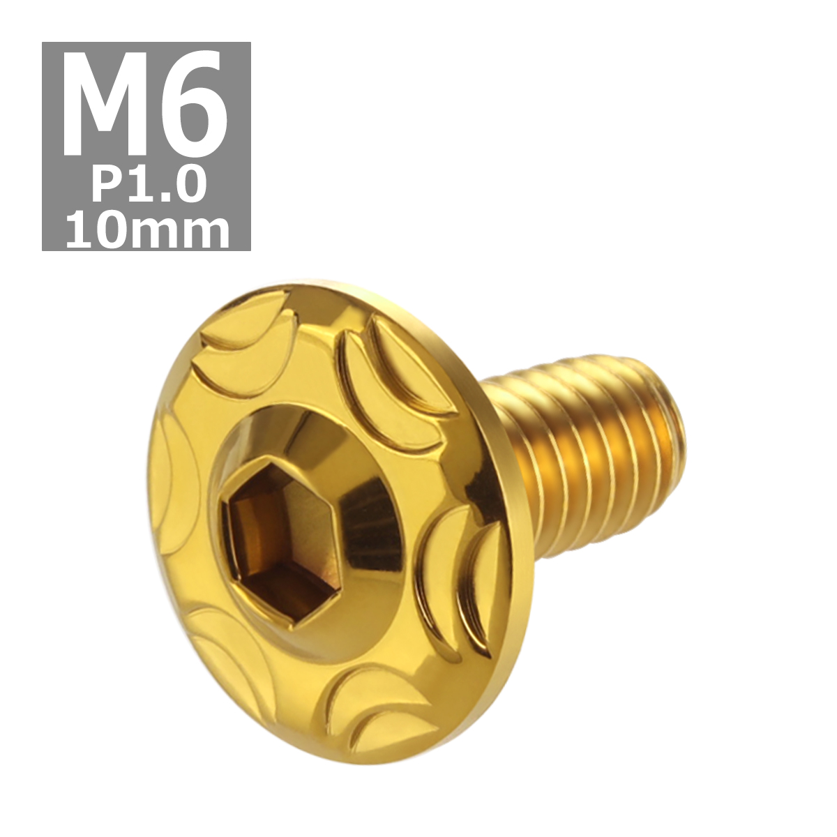 ボタンボルト M6×10mm P1.0 スノーヘッド ステンレス ゴールドカラー 1個 TR0274 | ブランド登録なし