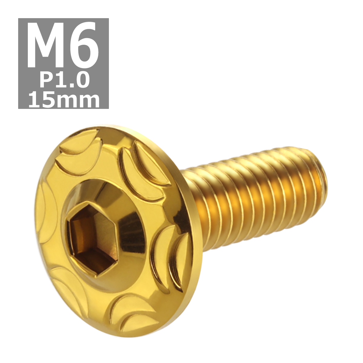 ボタンボルト M6×15mm P1.0 スノーヘッド ステンレス ゴールドカラー 1個 TR0276 | ブランド登録なし