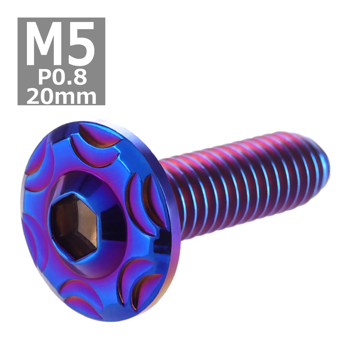 ボタンボルト M5×20mm P0.8 スノーヘッド ステンレス 焼きチタンカラー 1個 TR0286