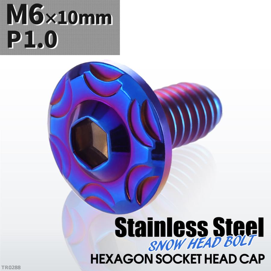 ボタンボルト M6×10mm P1.0 スノーヘッド ステンレス 焼きチタンカラー 1個 TR0288 | ブランド登録なし | 01